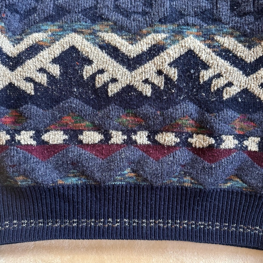 Vintage Navy Blue Wool-Blend Sweater - Picture 6 of 6